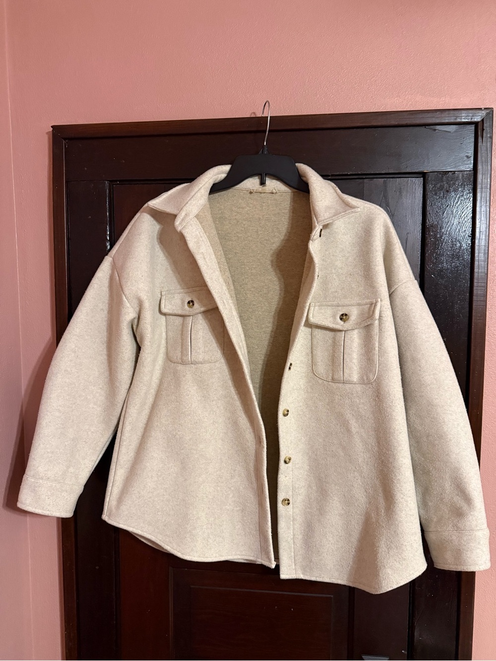 Altar'd State Cream Button-Front Shacket - Picture 4 of 5